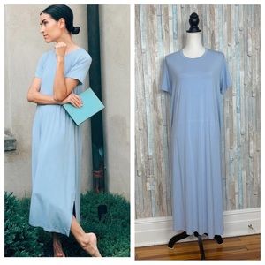 Lake Pajamas XL Light Blue Bamboo Jersey Knit Lounge Dress Maxi Soft Sleep